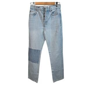 Reformation Cynthia Patch High Rise Straight Jeans Denim Pants Women's Size 27